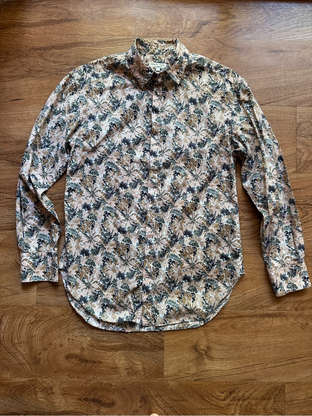 rag & bone women’s Long-Sleeve Floral Button-Down in Cream, Green, Tan